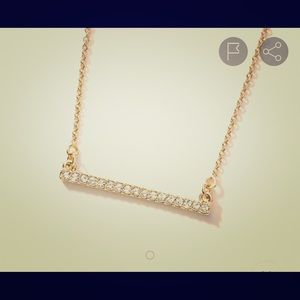Pave bar necklace ~ Gold